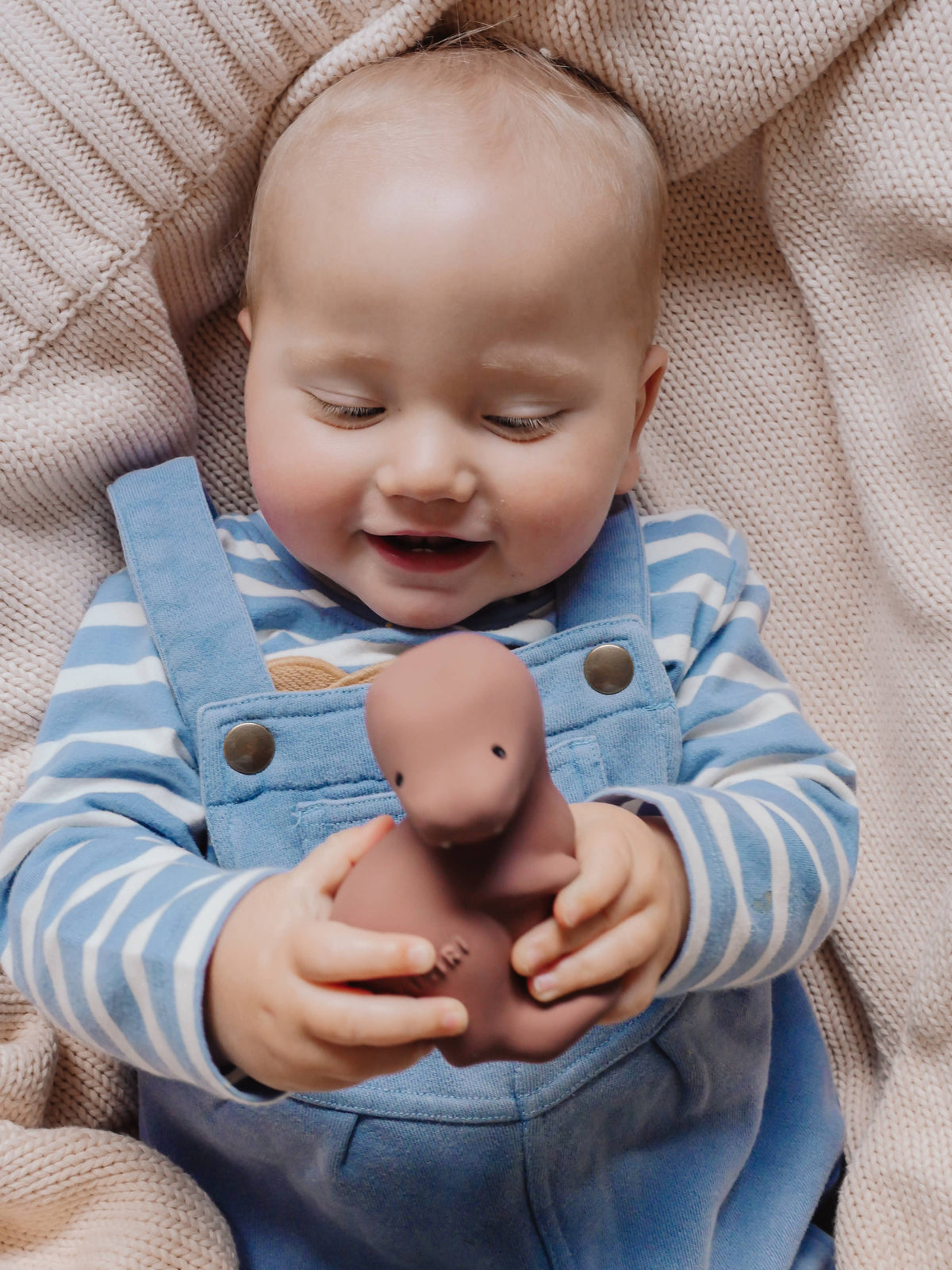 Tikiri Toys LLC - T-Rex Natural Rubber Teether, Rattle &amp; Bath Toy