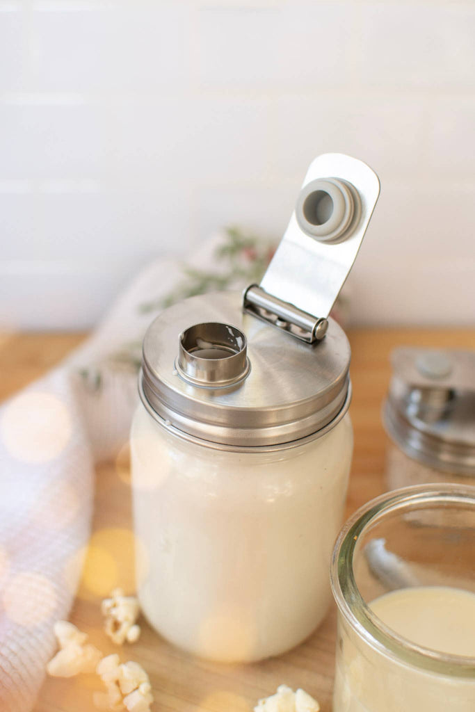 Stainless Steel Pourable Jar Lid (Regular Mouth) | Reusable Mason Jar Pour Lid