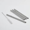 4 Stainless Steel Straws & Cleaning Brush