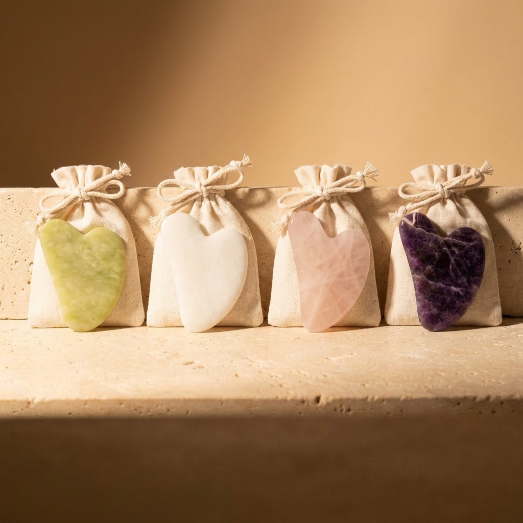 Gua Sha Facial Stone | Jade, Rose Quartz & Amethyst Face Massage Tool