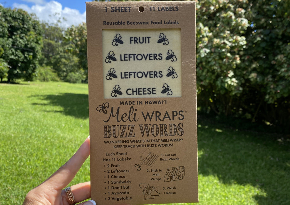Buzz Words – Beeswax Wrap Food Labels | Reusable Labels for Meli Wraps Beeswax Wraps