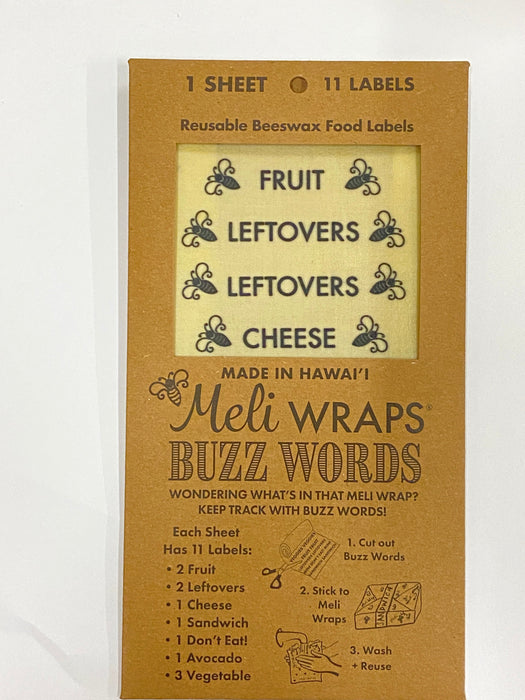 Buzz Words – Beeswax Wrap Food Labels | Reusable Labels for Meli Wraps Beeswax Wraps