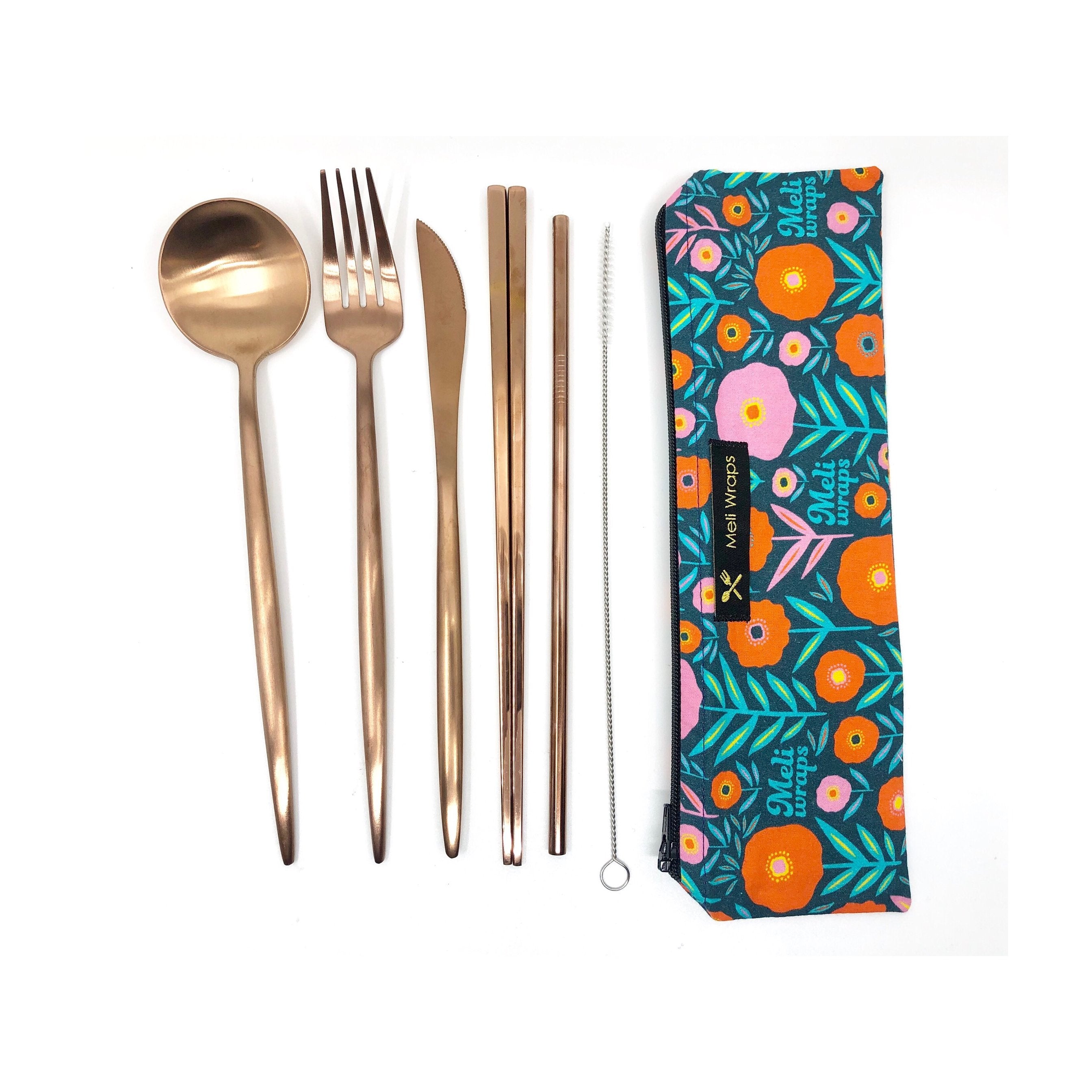 Reusable Cutlery Set – Dark Bloom - Thumbnail 2