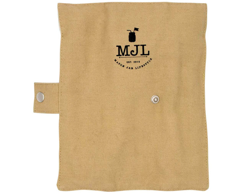 Travel Bamboo Utensil Set With Cotton Roll-Up Carrying Case