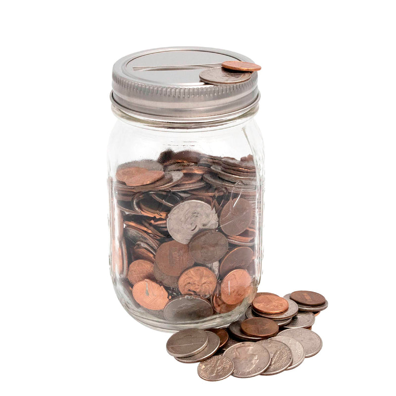Coin Slot Bank Stainless Steel Lid Inserts for Mason Jars 10 Pack
