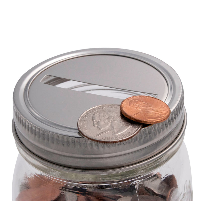 Coin Slot Bank Stainless Steel Lid Inserts for Mason Jars 10 Pack