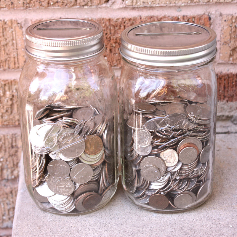 Coin Slot Bank Stainless Steel Lid Inserts for Mason Jars 10 Pack