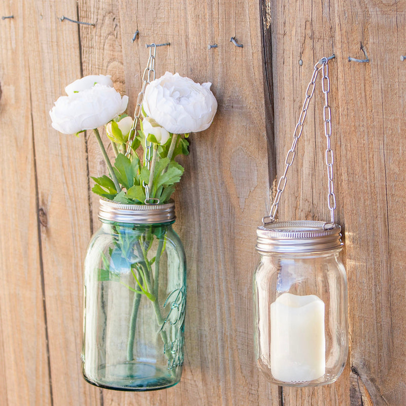 Stainless Steel Band with Chain Handle for Mason Jars 6 Pack