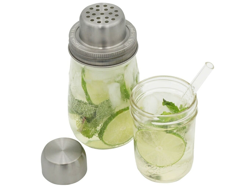 Mason Shaker Cocktail Shaker Lid with Stainless Steel Band