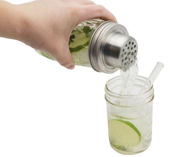 Mason Shaker Cocktail Shaker Lid with Stainless Steel Band