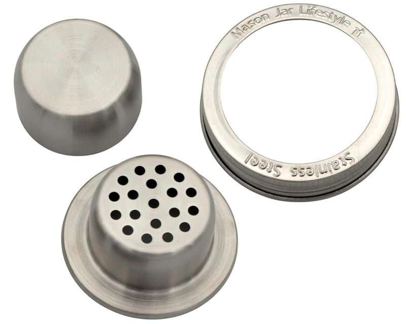Mason Shaker Cocktail Shaker Lid with Stainless Steel Band