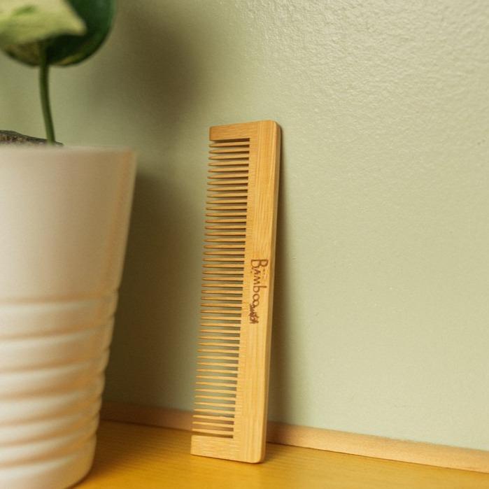 Natural Bamboo Pocket Comb | Eco-Friendly Travel Hair Comb for Detangling & Styling