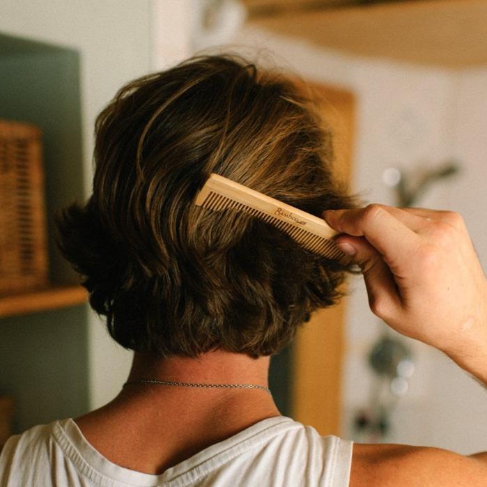 Natural Bamboo Pocket Comb | Eco-Friendly Travel Hair Comb for Detangling & Styling