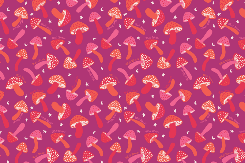 Purple Mushroom Swedish Dish Cloth Set of 3 | Reusable Eco-Friendly Cleaning Cloths