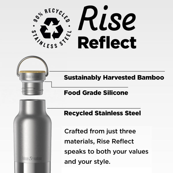 12oz Reflect Insulated Bottle – Bamboo Cap, Recycled Steel