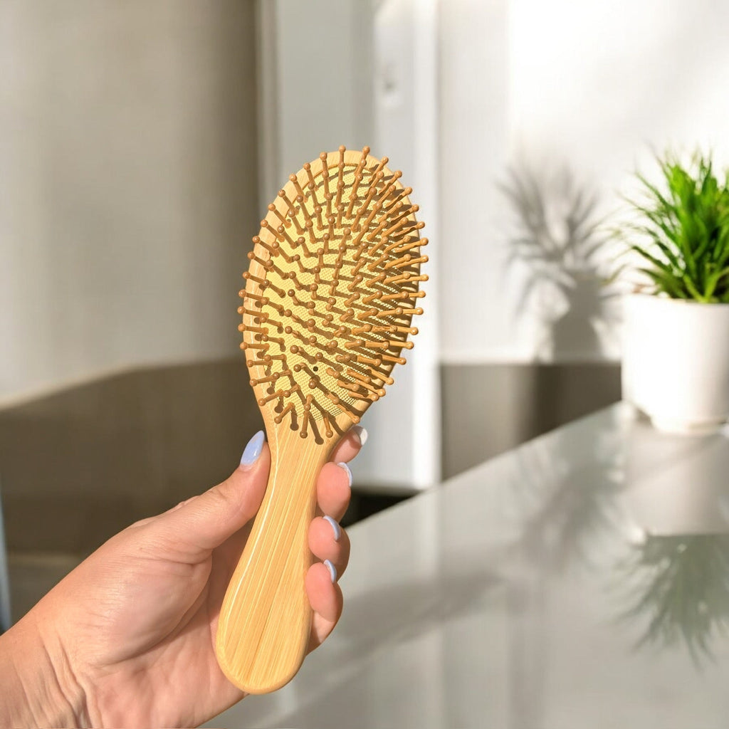 Sustainable Bamboo Rounded Hair Brush with Classic Handle