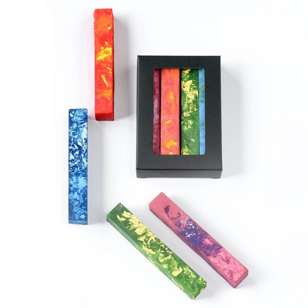 Handmade Marbled Beeswax Crayons | Limited Edition Non-Toxic Art Set | Eco-Friendly Natural Crayons