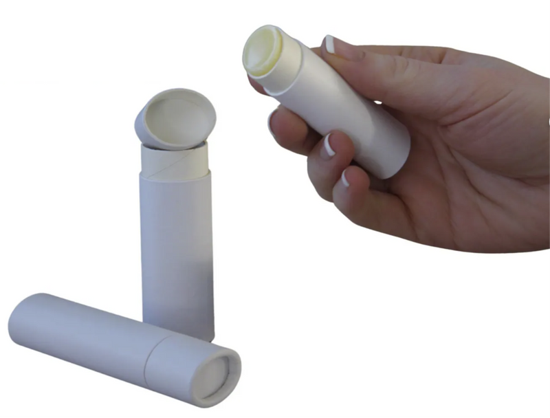 .5 ounce / 15 g White Oval Push-up Lip Balm Tubes