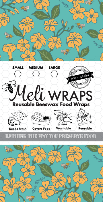 Beeswax Food Wrap - Puakenikeni Print | Reusable Eco-Friendly Food Storage