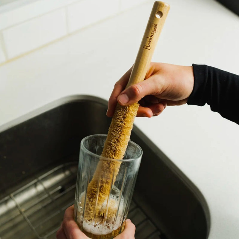 Bamboo Drinkware Cleaning Brush XL – Plastic-Free Bottle & Glass Scrubber