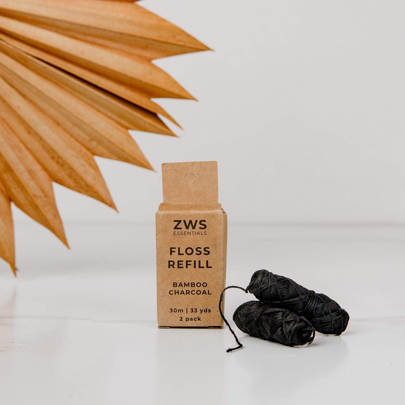 Bamboo Charcoal Floss – Plastic-Free, Vegan &amp; Compostable Dental Floss | Refillable Oral Care