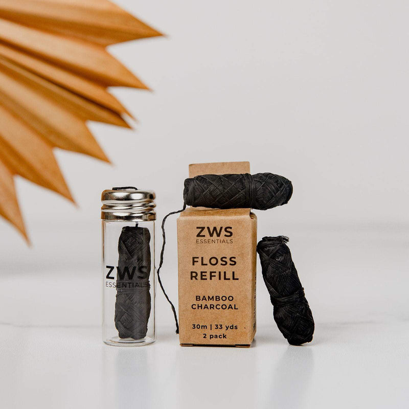 Bamboo Charcoal Floss – Plastic-Free, Vegan & Compostable Dental Floss | Refillable Oral Care