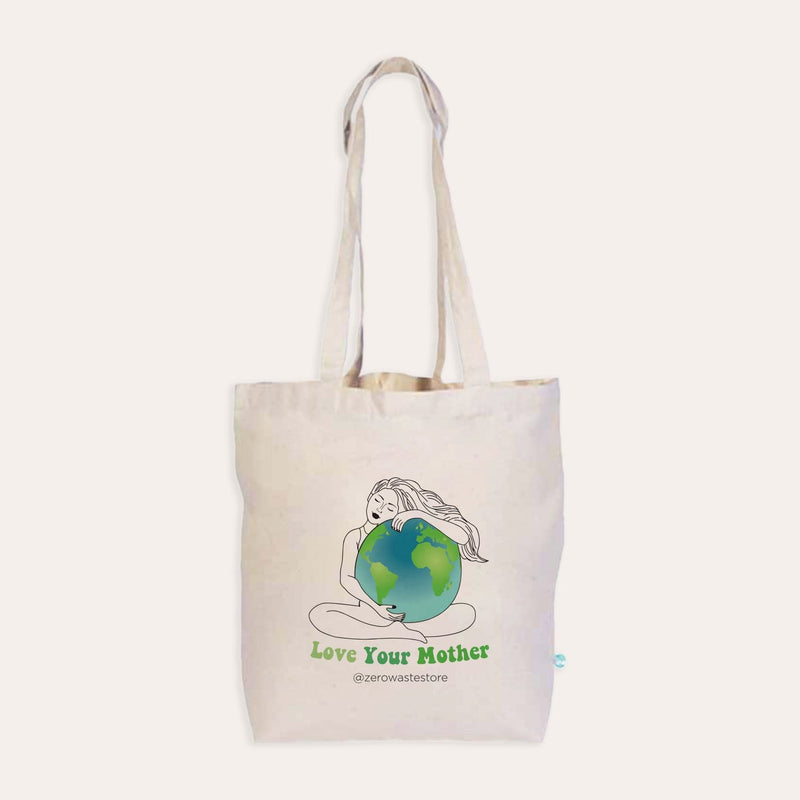 Love Your Mother Organic Tote Bag – Eco-Friendly Reusable Grocery & Everyday Carry Bag