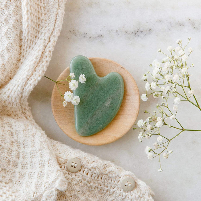Gua Sha Facial Tool – Jade or Rose Quartz | Natural, Plastic-Free & Skincare