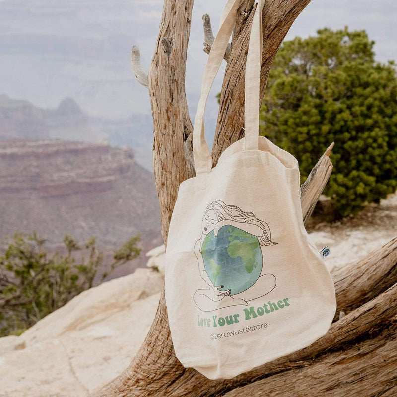 Love Your Mother Organic Tote Bag – Eco-Friendly Reusable Grocery & Everyday Carry Bag