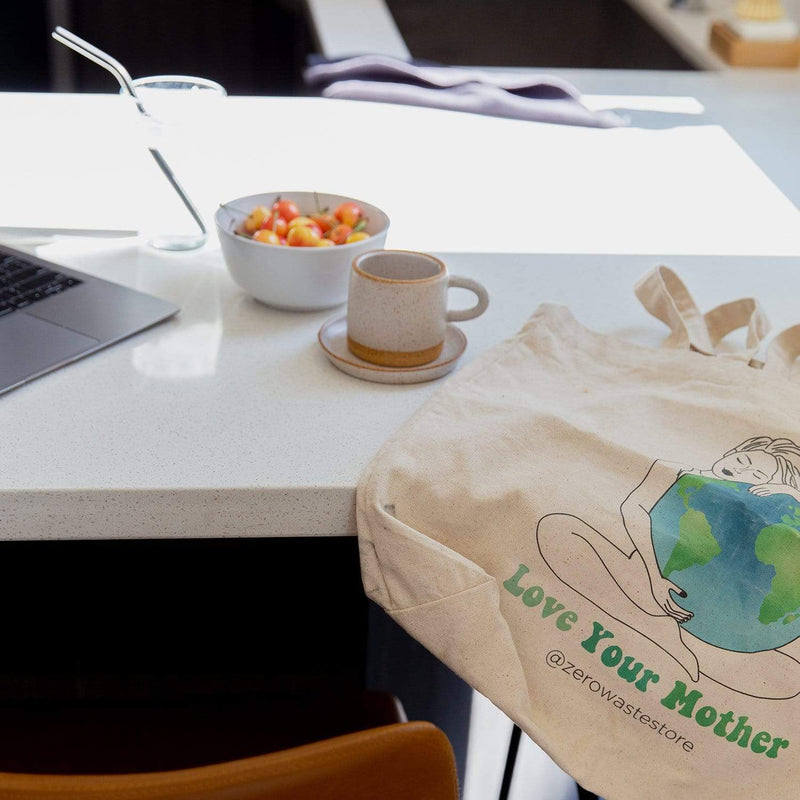 Love Your Mother Organic Tote Bag – Eco-Friendly Reusable Grocery & Everyday Carry Bag