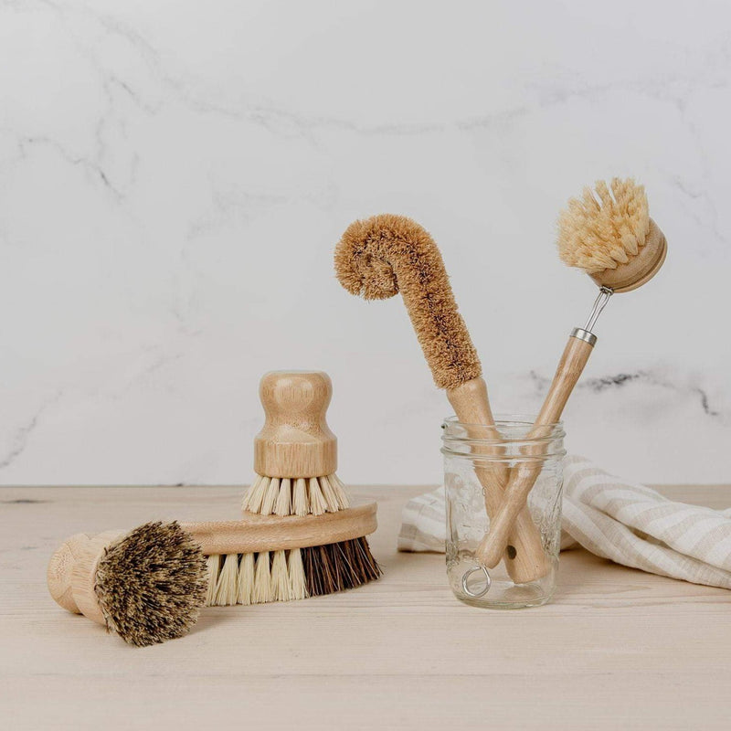 Dish Brush Kit – 5-Piece Bamboo & Plant Fiber Cleaning Set | Plastic-Free, Compostable & Eco-Friendly Kitchen Essentials