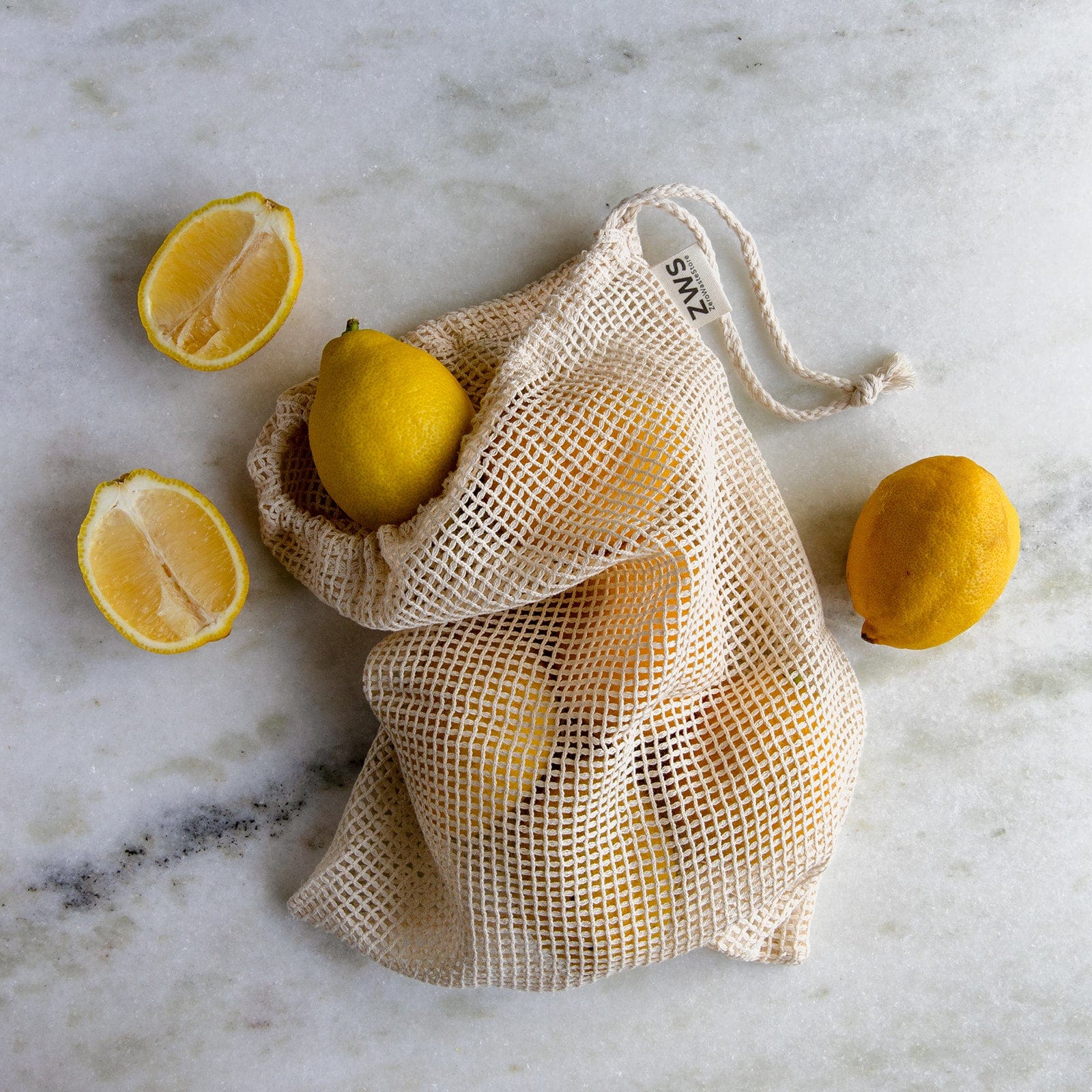 Mesh Produce Bag – Organic Cotton Net Bags for Fruits &amp; Veggies | Reusable, Plastic-Free &amp; Grocery Essential