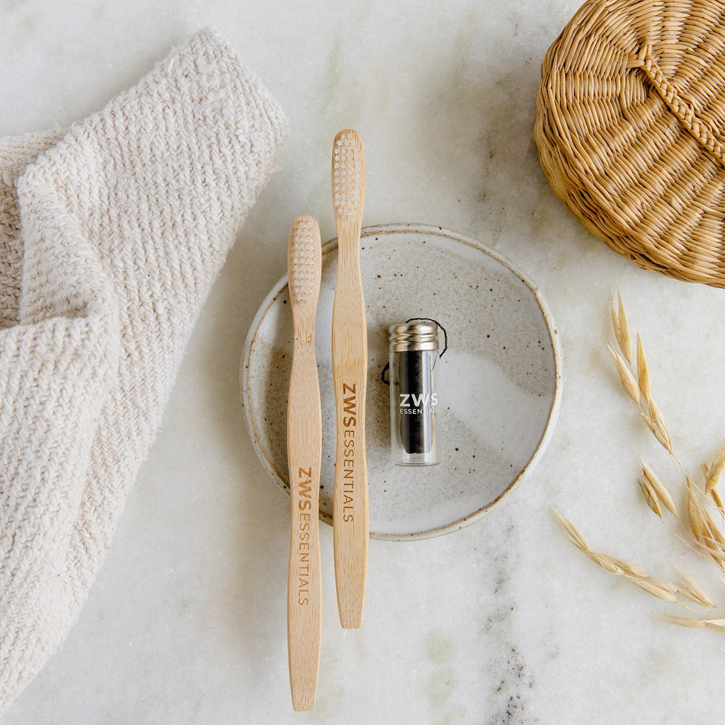 Dental Care Mini Kit – Bamboo Toothbrush & Biodegradable Floss | Plastic-Free Oral Care