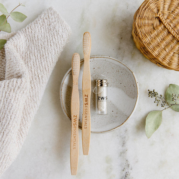 Dental Care Mini Kit – Bamboo Toothbrush & Biodegradable Floss | Plastic-Free Oral Care