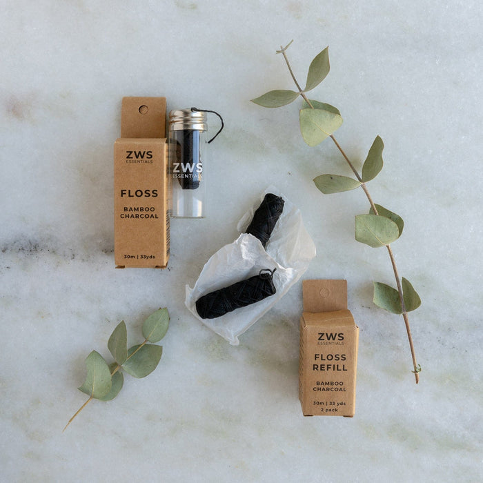 Bamboo Charcoal Floss – Plastic-Free, Vegan & Compostable Dental Floss | Refillable Oral Care