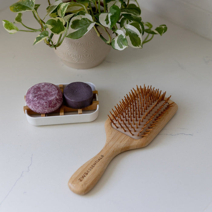 Bamboo Hair Brush – 100% Bamboo, Plastic-Free, Compostable | Eco-Friendly Paddle Hair Brush