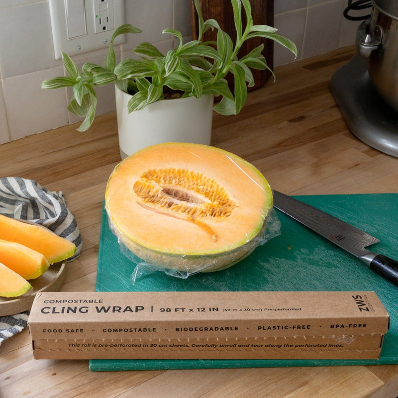 Compostable Cling Wrap – 98ft Roll | Plastic-Free, Plant-Based Food Storage Alternative
