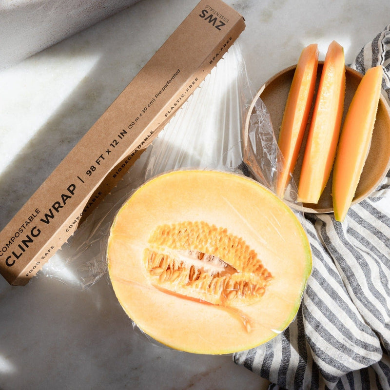 Compostable Cling Wrap – 98ft Roll | Plastic-Free, Plant-Based Food Storage Alternative
