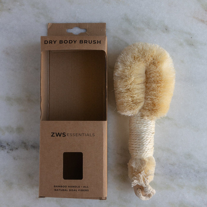 Dry Body Brush – Plant-Based Sisal Bristles & Wooden Handle | Plastic-Free, Vegan & Compostable Exfoliating Body Tool