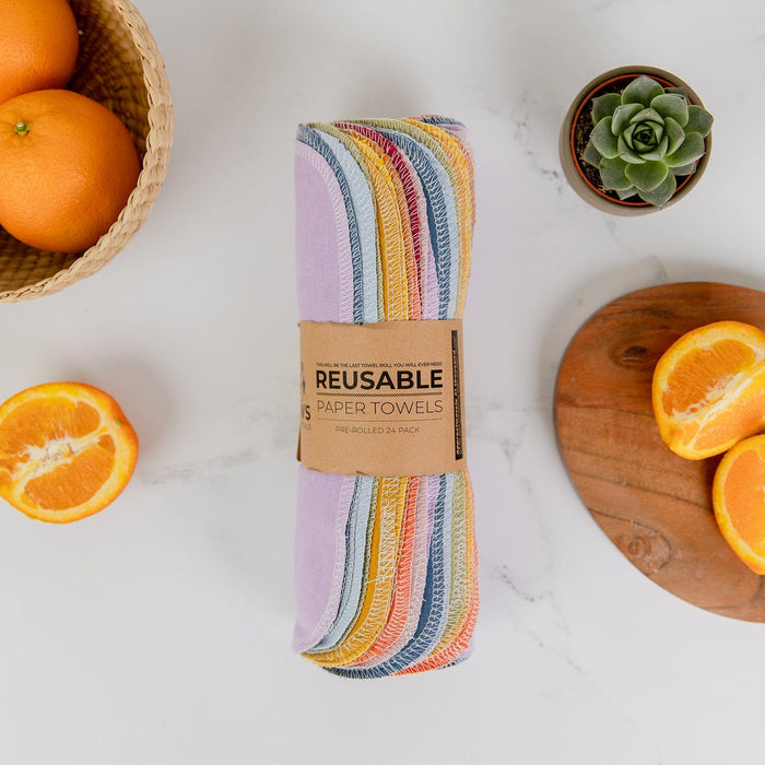 Reusable Paper Towels – Organic Cotton Flannel Towels | Washable, Plastic-Free & Kitchen Roll