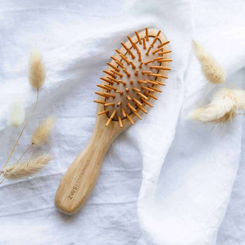 Mini Bamboo Hair Brush – 100% Bamboo, Plastic-Free & Compostable | Travel Hair Brush