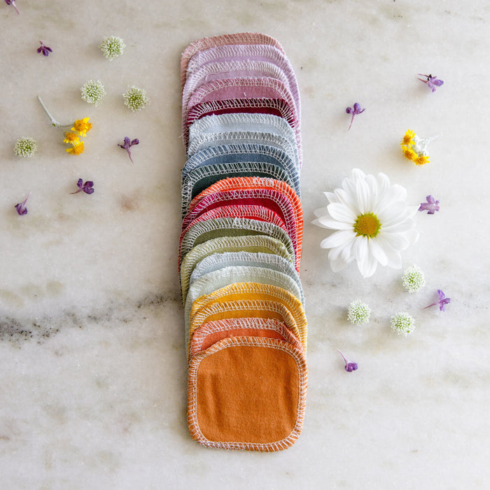 Reusable Cotton Rounds – 100% Organic, Plastic-Free Facial Pads | Makeup Remover & Toner Pads (20 Pack)