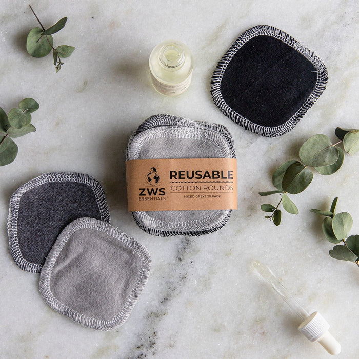 Reusable Cotton Rounds – 100% Organic, Plastic-Free Facial Pads | Makeup Remover & Toner Pads (20 Pack)