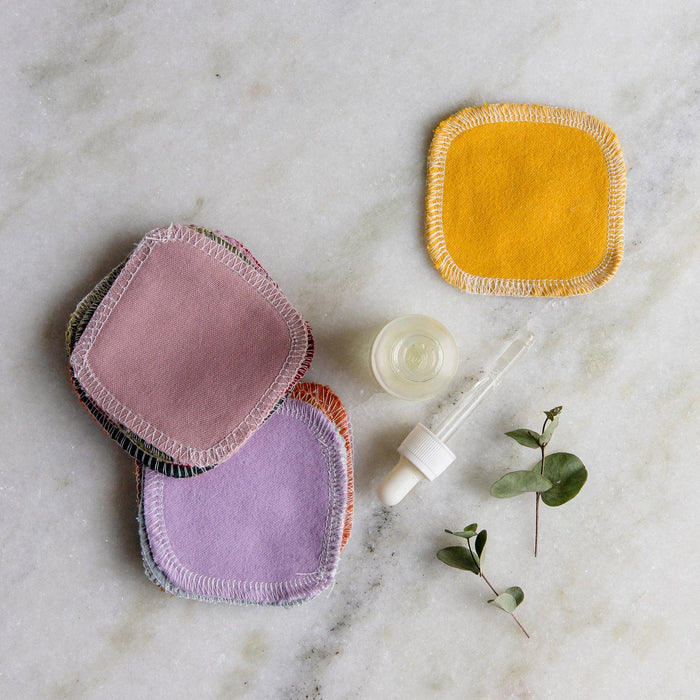 Reusable Cotton Rounds – 100% Organic, Plastic-Free Facial Pads | Makeup Remover & Toner Pads (20 Pack)