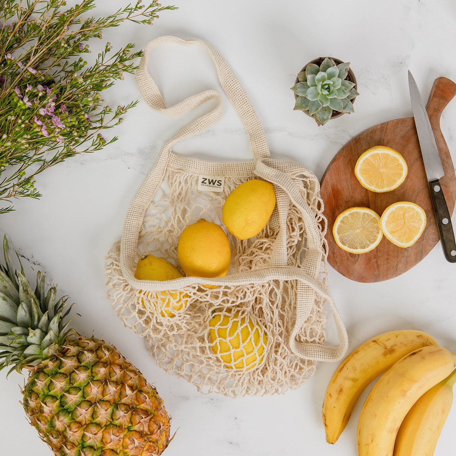 Organic Cotton String Bag – Reusable Mesh Tote | Plastic-Free &amp; GOTS Certified