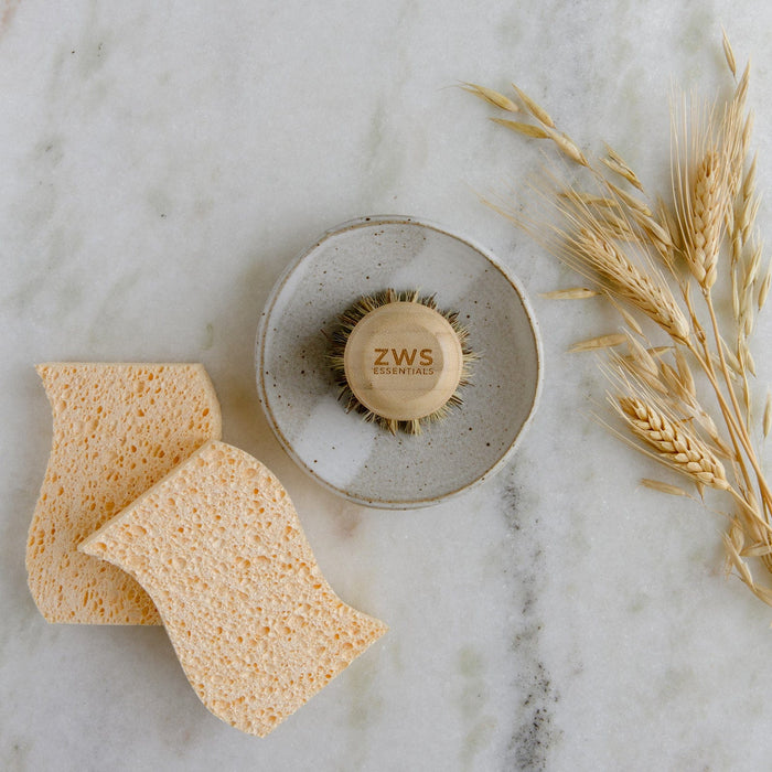 Pot Scrubber – Bamboo & Plant Fiber Brush | Plastic-Free, Compostable & Kitchen Cleaning Tool
