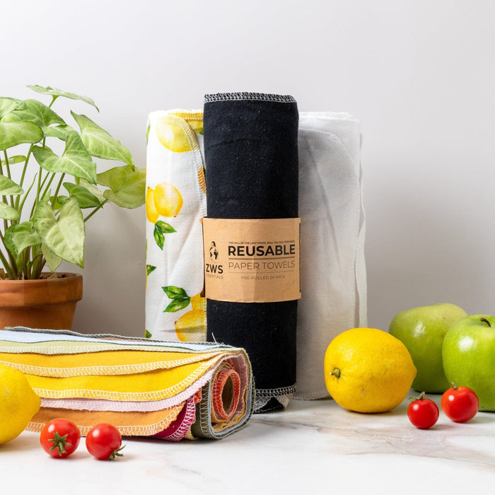 Reusable Paper Towels – Organic Cotton Flannel Towels | Washable, Plastic-Free & Kitchen Roll