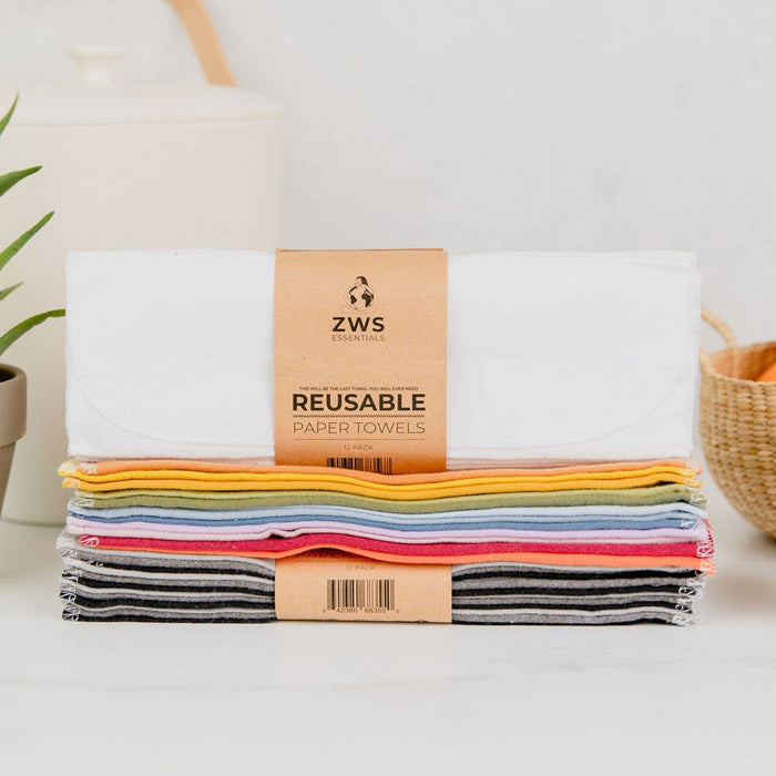 Reusable Paper Towels – Organic Cotton Flannel Towels | Washable, Plastic-Free & Kitchen Roll