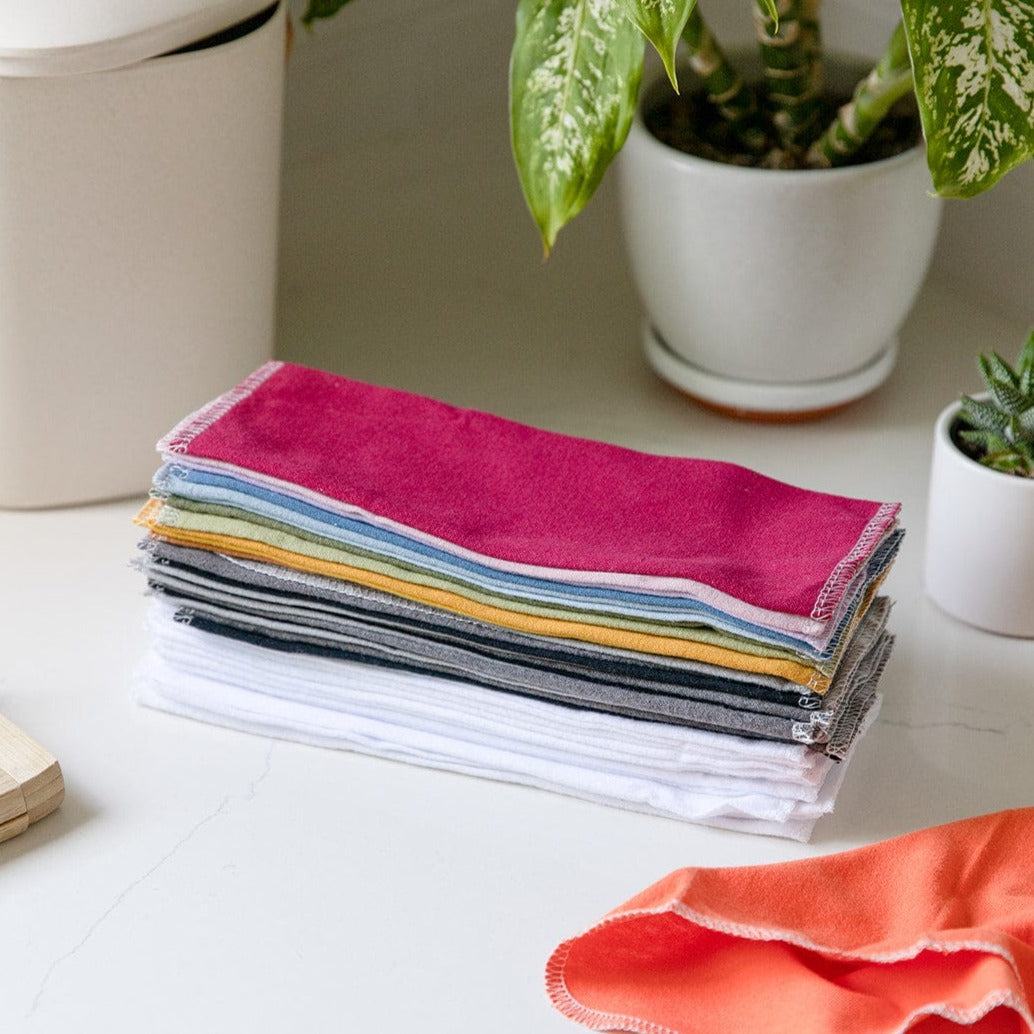 Reusable Paper Towels – Organic Cotton Flannel Towels | Washable, Plastic-Free