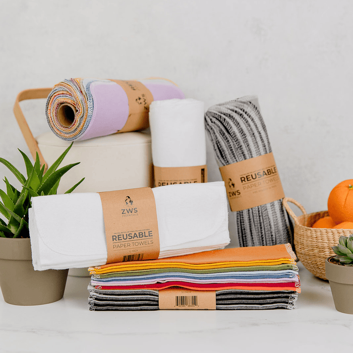 Reusable Paper Towels – Organic Cotton Flannel Towels | Washable, Plastic-Free & Kitchen Roll